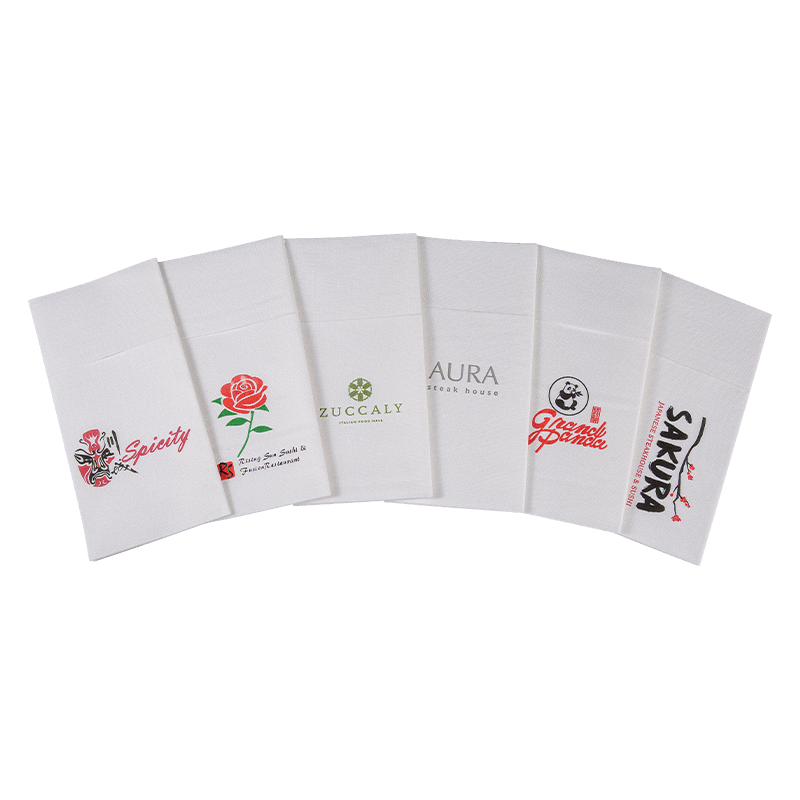 40x40 পকেট এসজে 13301 সহ নরম এয়ারলাইড পেপার ন্যাপকিনস