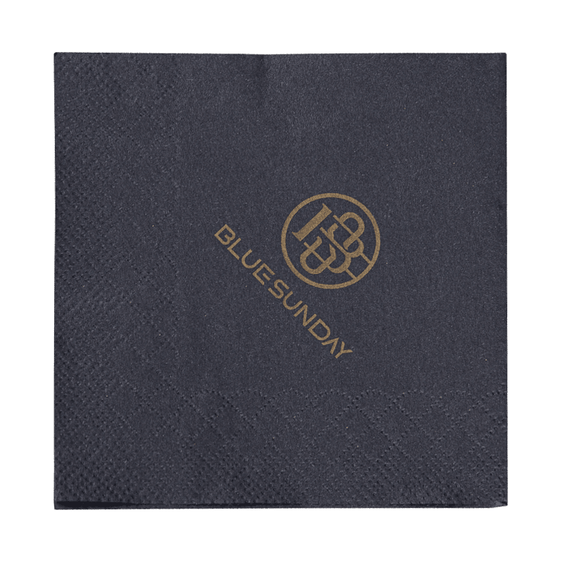 23x23 ব্ল্যাক পেপার ন্যাপকিনস সোনার প্রিন্টিং এসজে 4201 সহ