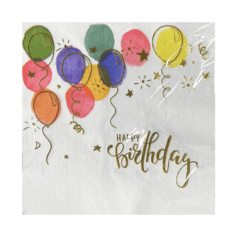 33x33 হট স্ট্যাম্পিং এসজে 5201 সহ শুভ জন্মদিনের মার্জিত ন্যাপকিনস